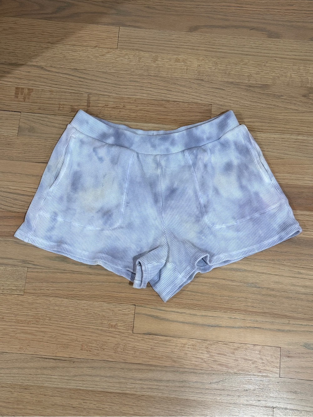Women’s Madewell Lavender Tie-Dye Waffle Knit Shorts, Size Medium